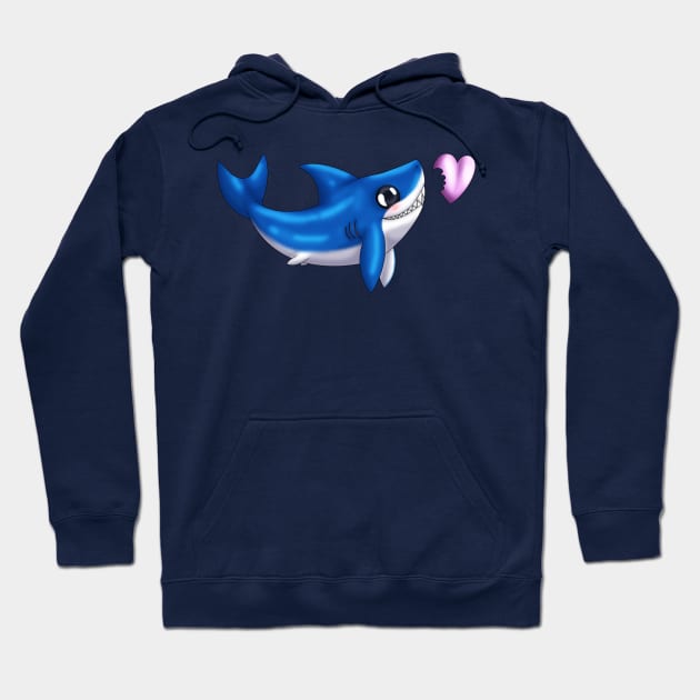 Shark Bites! (Navy) Hoodie by spyroid101